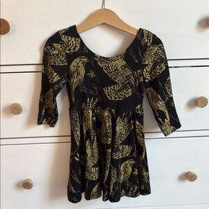 Thief & Bandit hand printed bird skater dress size 2T
